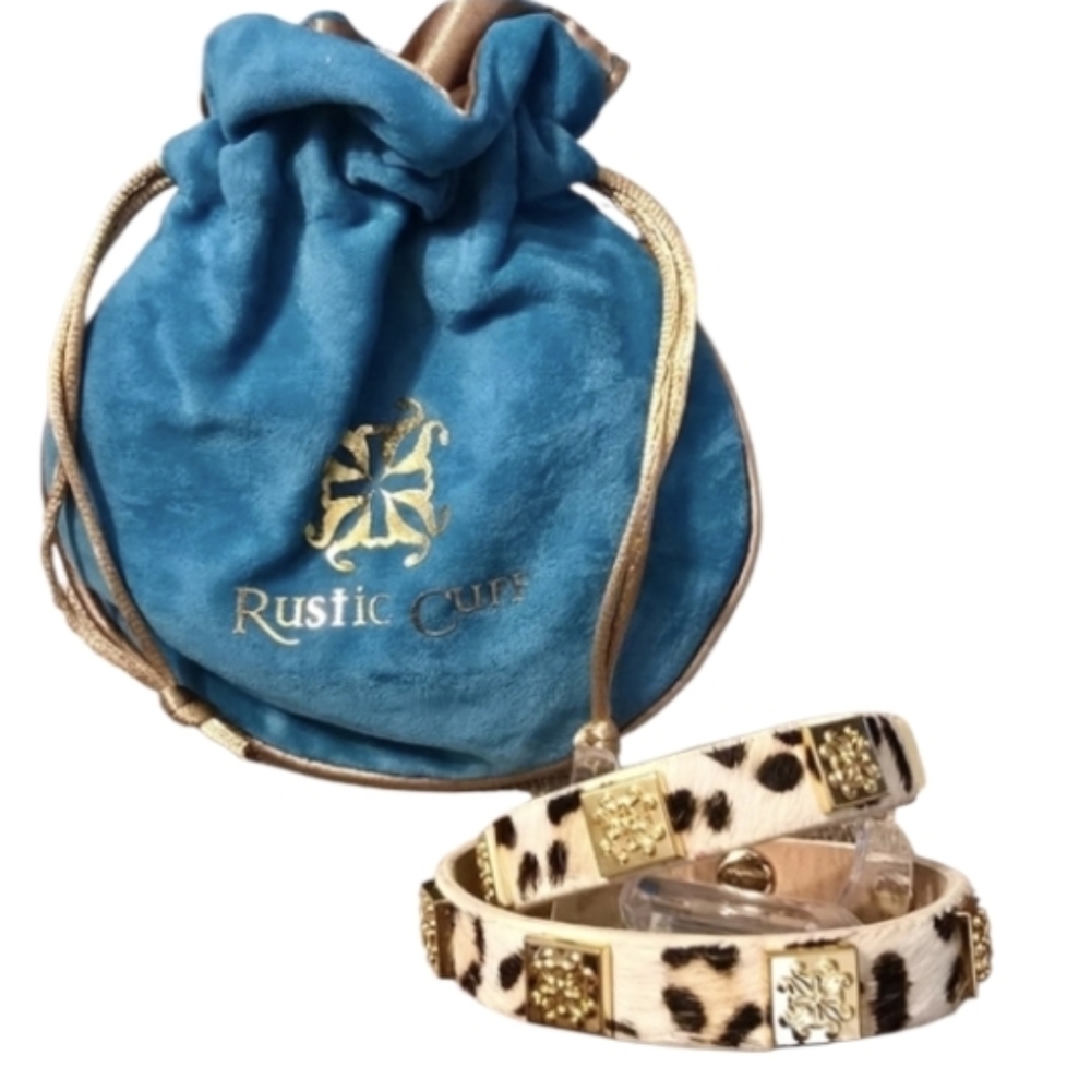 Rustic Cuff Calfhair Adjustable Stackable Leather… - image 1